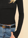 Blusa ajustada con dobladillo de lechuga