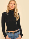 Blusa ajustada con dobladillo de lechuga