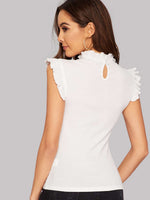 Blusa ajustada en la espalda con abertura en forma de cerradura