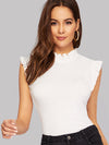 Blusa ajustada en la espalda con abertura en forma de cerradura