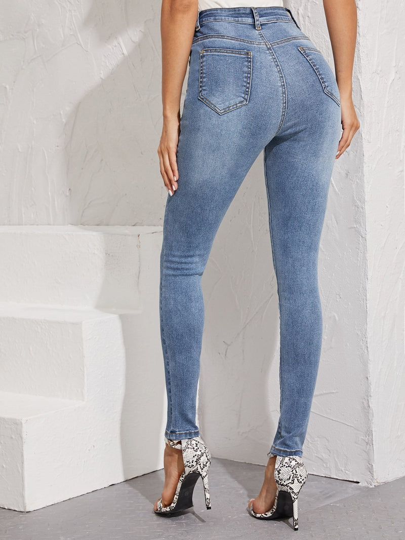 Jeans elásticos de cintura alta