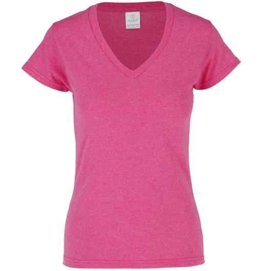 Playera JASPEADA Cuello V Manga Corta con Silueta para Dama