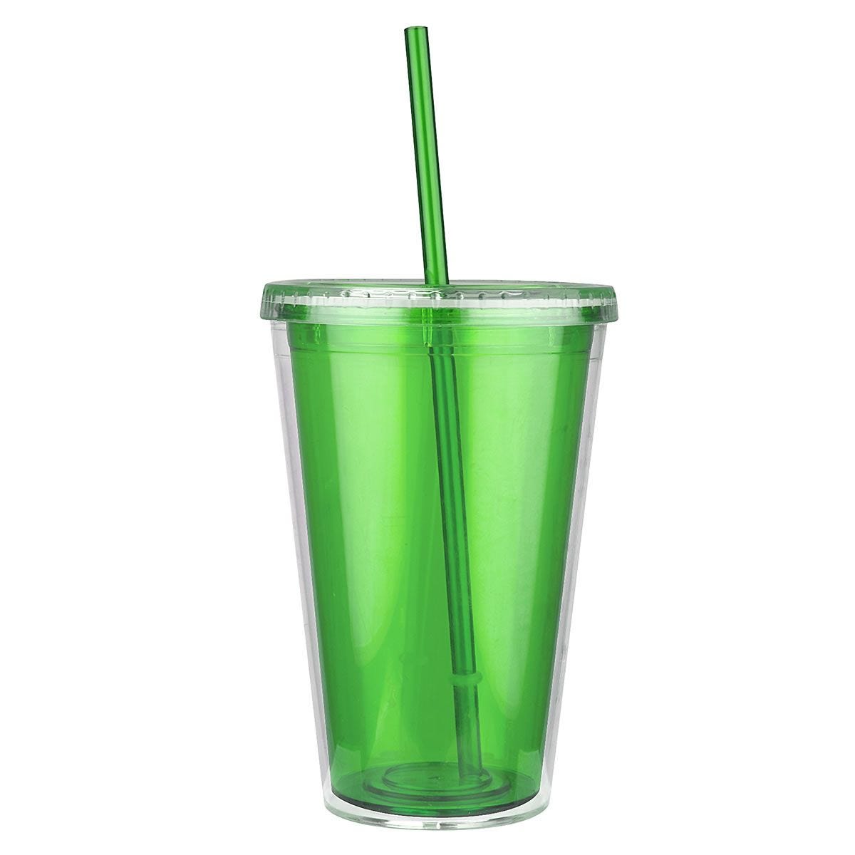 Joeyan Vaso de vidrio con popote y tapa, vasos verdes para agua con popote,  tarros de vidrio de colo…Ver más Joeyan Vaso de vidrio con popote y tapa